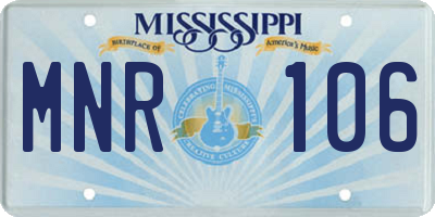 MS license plate MNR106