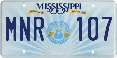 MS license plate MNR107