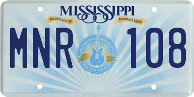 MS license plate MNR108