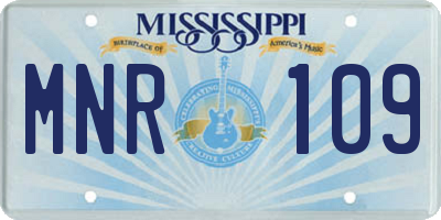 MS license plate MNR109