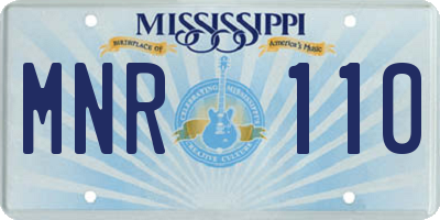 MS license plate MNR110