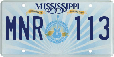 MS license plate MNR113