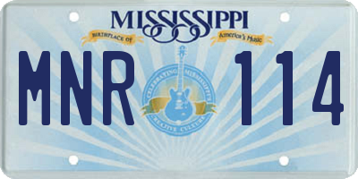 MS license plate MNR114