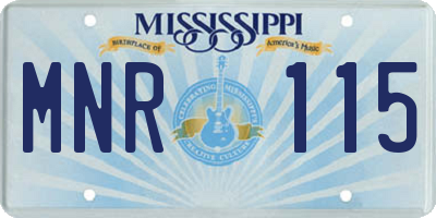MS license plate MNR115