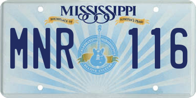 MS license plate MNR116