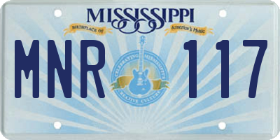 MS license plate MNR117