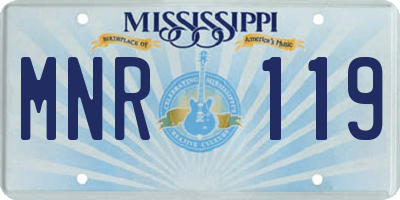 MS license plate MNR119
