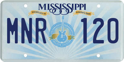 MS license plate MNR120