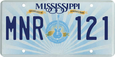 MS license plate MNR121