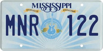 MS license plate MNR122