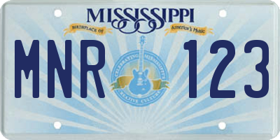 MS license plate MNR123