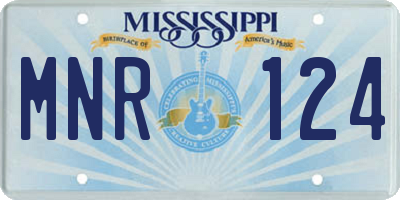 MS license plate MNR124