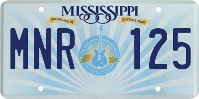 MS license plate MNR125