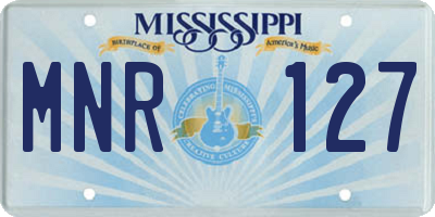 MS license plate MNR127