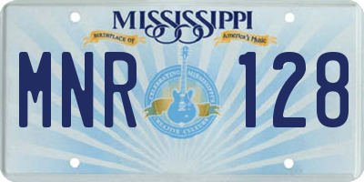 MS license plate MNR128