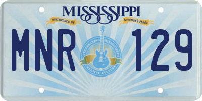 MS license plate MNR129