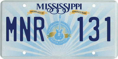 MS license plate MNR131