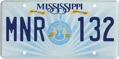 MS license plate MNR132