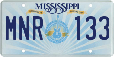 MS license plate MNR133