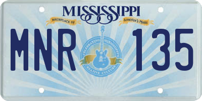 MS license plate MNR135