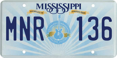 MS license plate MNR136