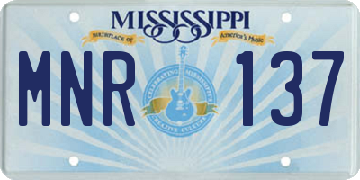 MS license plate MNR137
