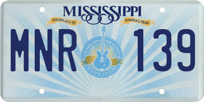 MS license plate MNR139