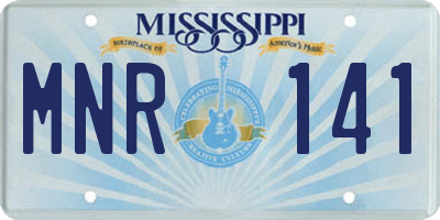 MS license plate MNR141