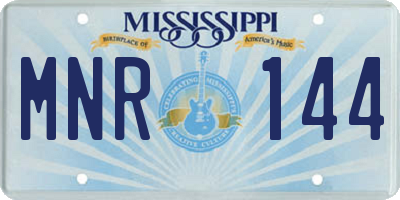 MS license plate MNR144