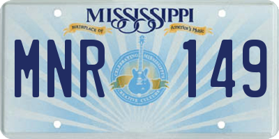 MS license plate MNR149