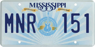 MS license plate MNR151