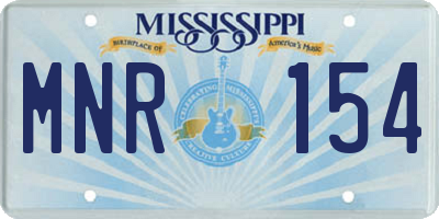 MS license plate MNR154