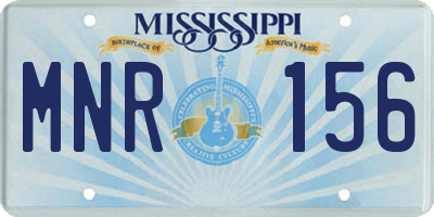 MS license plate MNR156