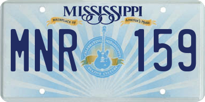 MS license plate MNR159