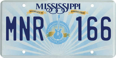 MS license plate MNR166
