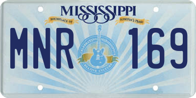 MS license plate MNR169