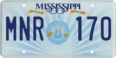 MS license plate MNR170