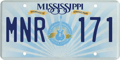 MS license plate MNR171