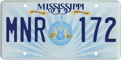 MS license plate MNR172