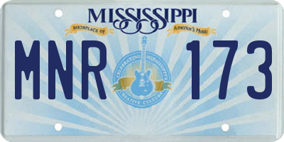 MS license plate MNR173