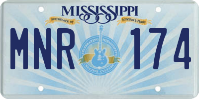 MS license plate MNR174