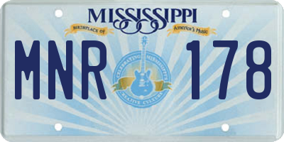 MS license plate MNR178