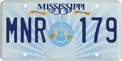 MS license plate MNR179