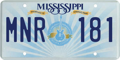 MS license plate MNR181