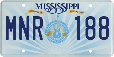 MS license plate MNR188