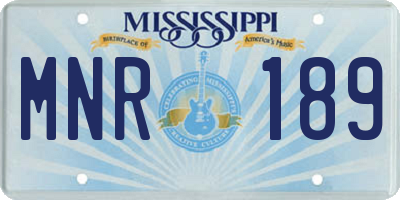MS license plate MNR189