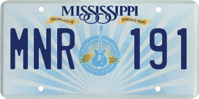 MS license plate MNR191