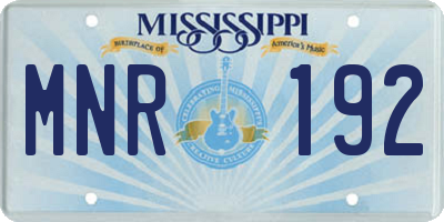 MS license plate MNR192
