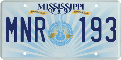 MS license plate MNR193