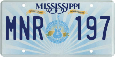 MS license plate MNR197